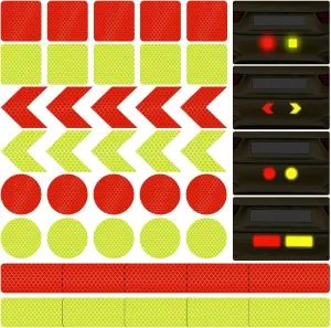 40 Pcs Reflective Tape Reflector Stickers Decals Safety Warning Waterproof Reflective Tape Night Visibility Intensity Trailer Reflectors Self Adhesive Stickers for Helmet Motorcycle Bicycle