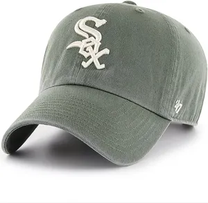 47 Brand MLB Moss Green Primary Logo Clean Up Adjustable Strap Baseball Cap Hat, Adult One Size Fits All