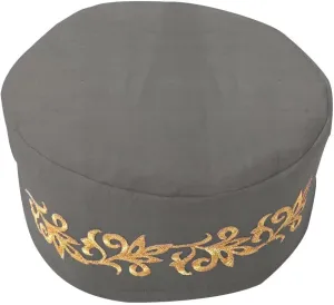 African Kufi Hat with Gold Embroidery Ankara Kufi Hats Men Hat Accessory Cap