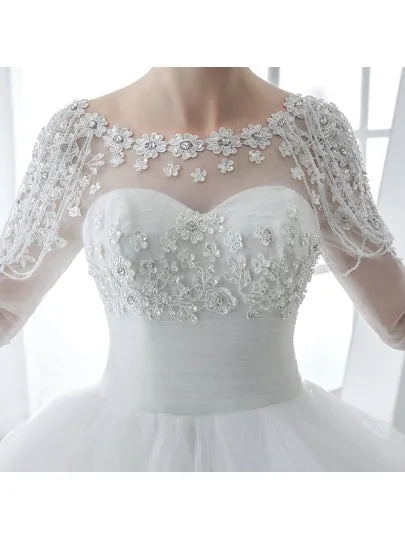 Beading Appliques Ball Gown Wedding Dress