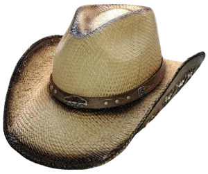 BEDISE THE OCEAN Biege Straw Cowboy Hat by Austin