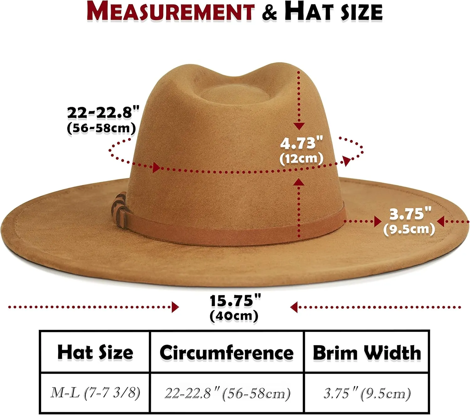 Big Wide Brim Fedora Hat for Women - Nashville Outfits Western Hats Women's Felt Panama Rancher Hat