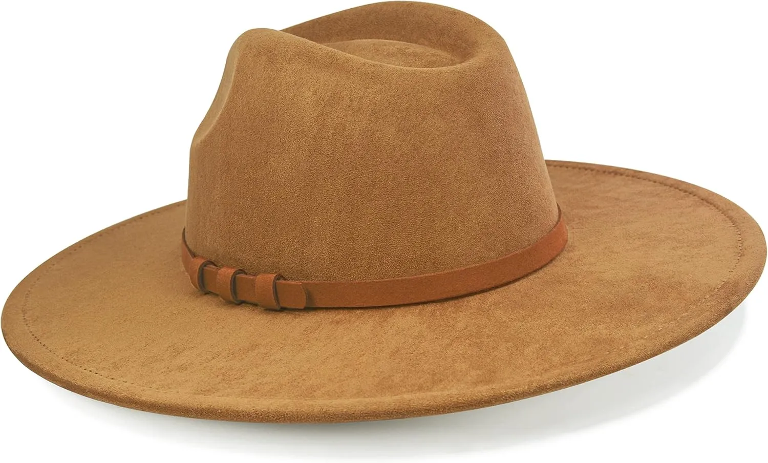 Big Wide Brim Fedora Hat for Women - Nashville Outfits Western Hats Women's Felt Panama Rancher Hat