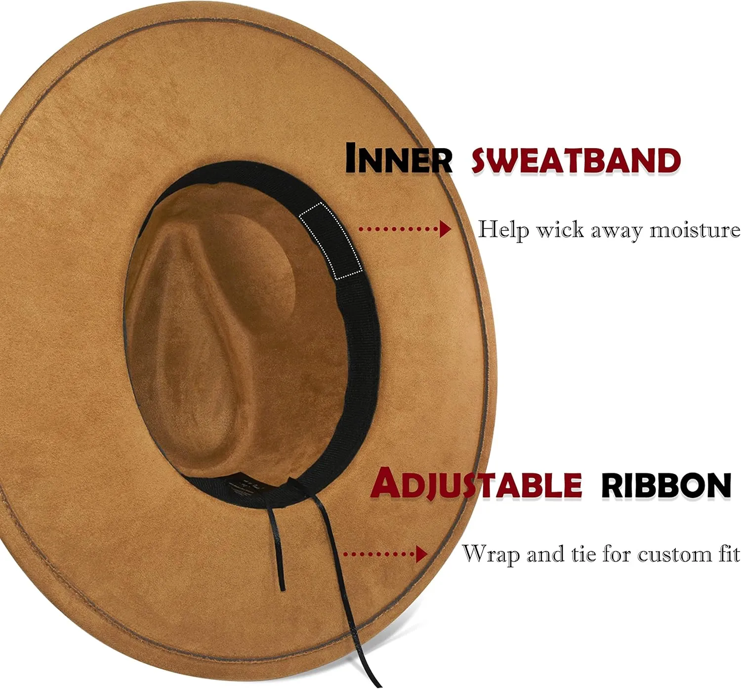 Big Wide Brim Fedora Hat for Women - Nashville Outfits Western Hats Women's Felt Panama Rancher Hat
