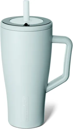 BrMate Era 30 oz Tumbler with Handle and Straw | 100% Leakproof Insulated Tumbler with Lid and Straw | Made of Stainless Steel | Cup Holder Friendly Base | 30oz (Blue Agave)