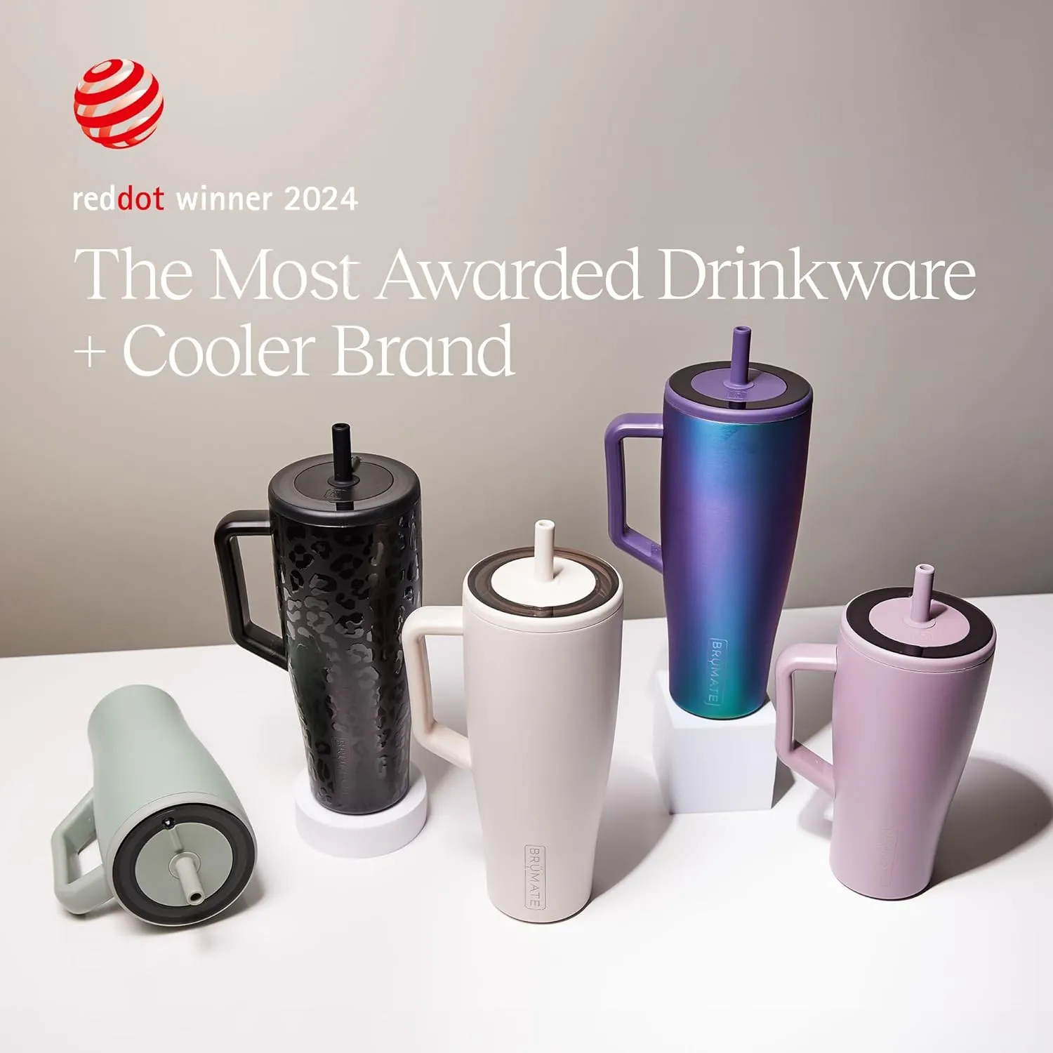 BrMate Era 30 oz Tumbler with Handle and Straw | 100% Leakproof Insulated Tumbler with Lid and Straw | Made of Stainless Steel | Cup Holder Friendly Base | 30oz (Dark Aura)
