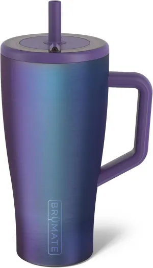 BrMate Era 30 oz Tumbler with Handle and Straw | 100% Leakproof Insulated Tumbler with Lid and Straw | Made of Stainless Steel | Cup Holder Friendly Base | 30oz (Dark Aura)