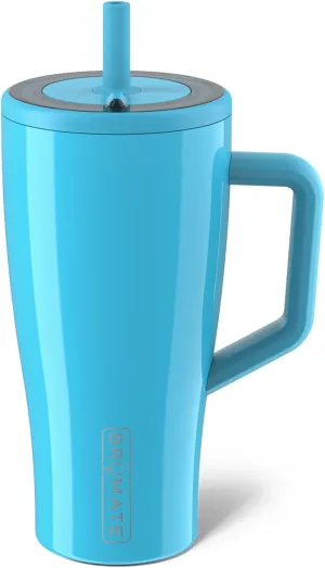 BrMate Era 30 oz Tumbler with Handle and Straw | 100% Leakproof Insulated Tumbler with Lid and Straw | Made of Stainless Steel | Cup Holder Friendly Base | 30oz (Electric Blue)