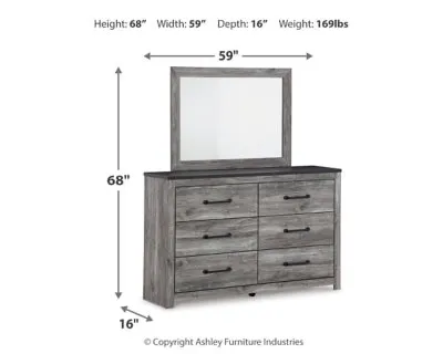 Bronyan King Panel Bed with Mirrored Dresser and 2 Nightstands