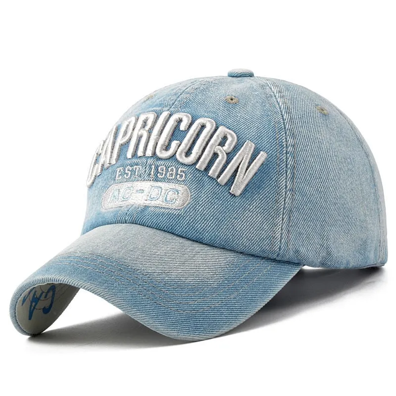 CAPRICORN 3D Letter Embroidery Baseball Cap Outdoor Sports Golf Caps Trucker hat Men's and Women's Universal hats