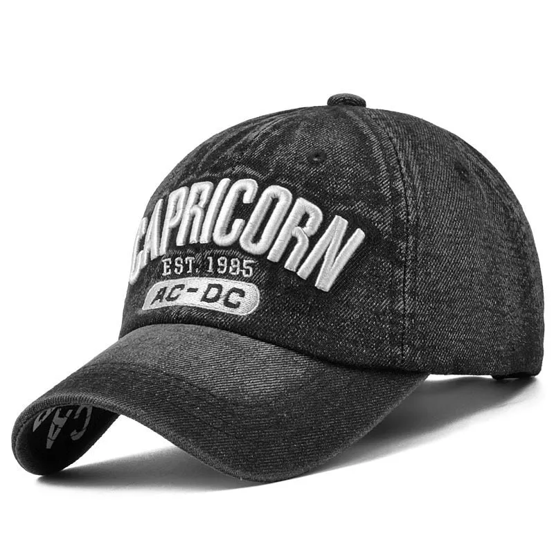 CAPRICORN 3D Letter Embroidery Baseball Cap Outdoor Sports Golf Caps Trucker hat Men's and Women's Universal hats