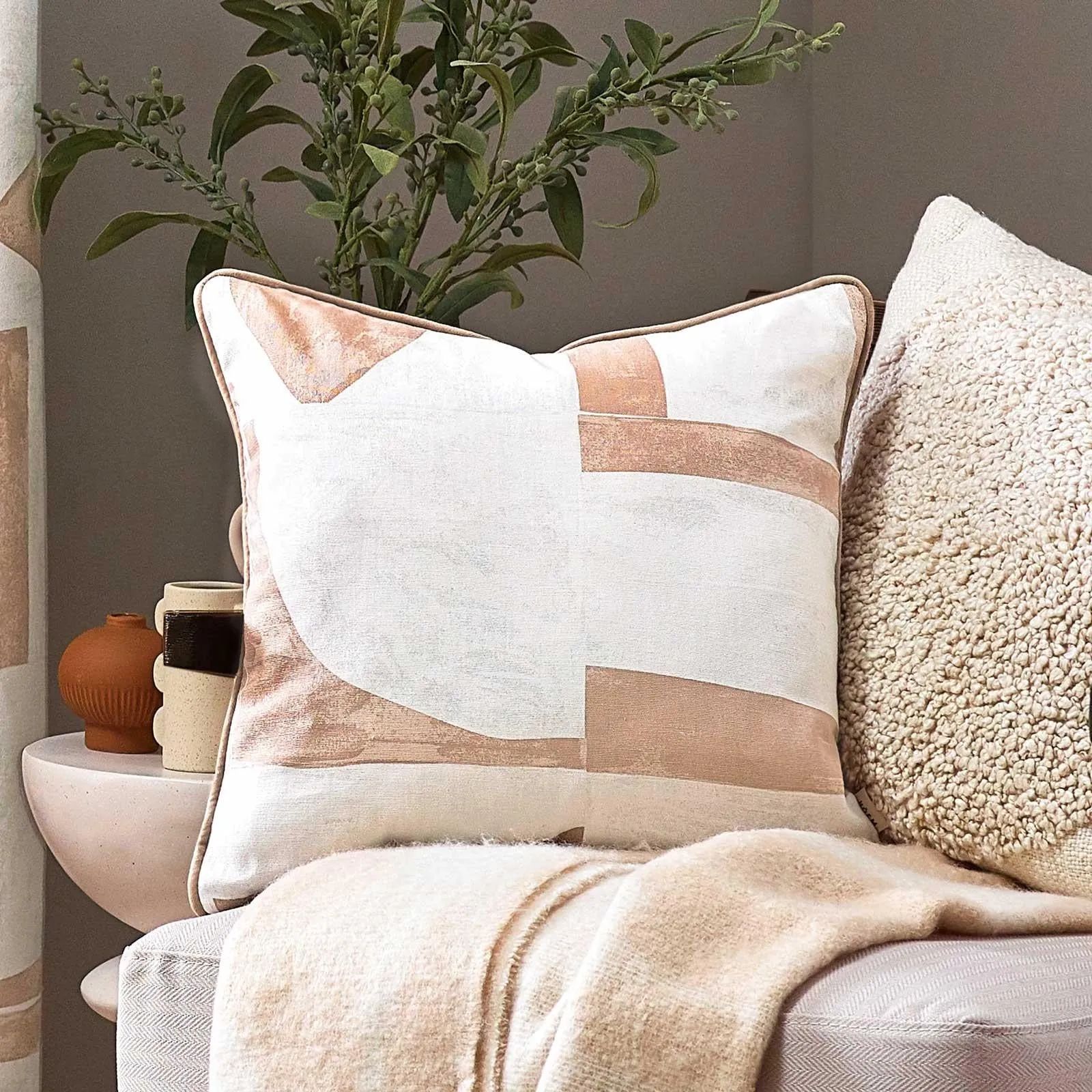 Carro Abstract Piped Cushion Cover 18" x 18" (45cm x 45cm)