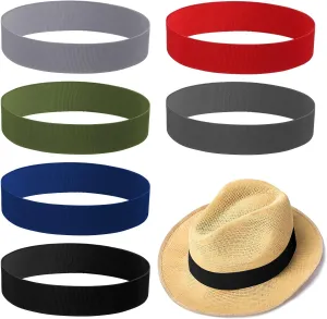 Cindeer 6 Pieces Stretchable Hat Band for Women Cowboy Hat Band for Men Panama Straw Accessories, 6 Colors