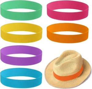 Cindeer 6 Pieces Stretchable Hat Band for Women Cowboy Hat Band for Men Panama Straw Accessories, 6 Colors
