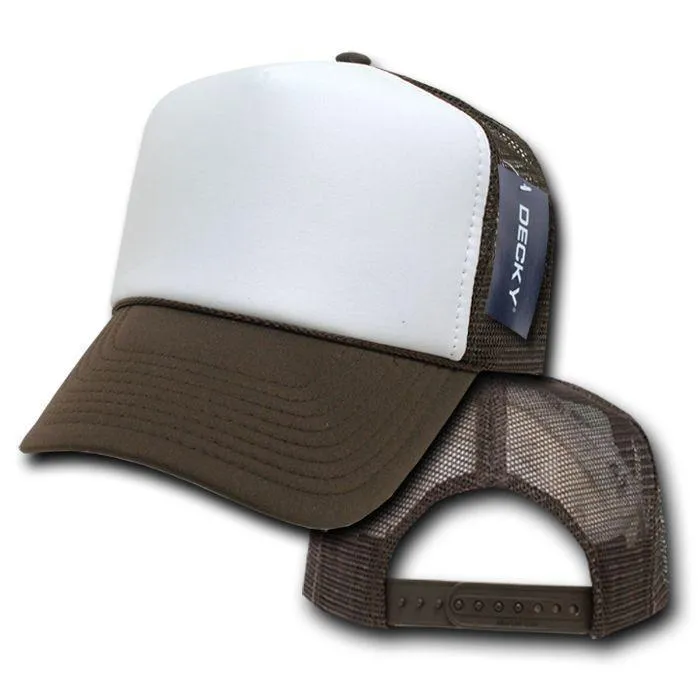 Decky Classic Trucker Hats Caps Foam Mesh Two Tone Blank Plain Solid Snapback