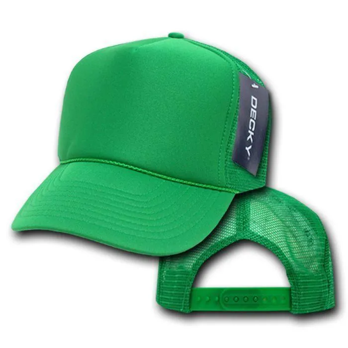 Decky Classic Trucker Hats Caps Foam Mesh Two Tone Blank Plain Solid Snapback