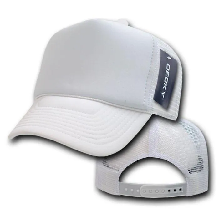 Decky Classic Trucker Hats Caps Foam Mesh Two Tone Blank Plain Solid Snapback