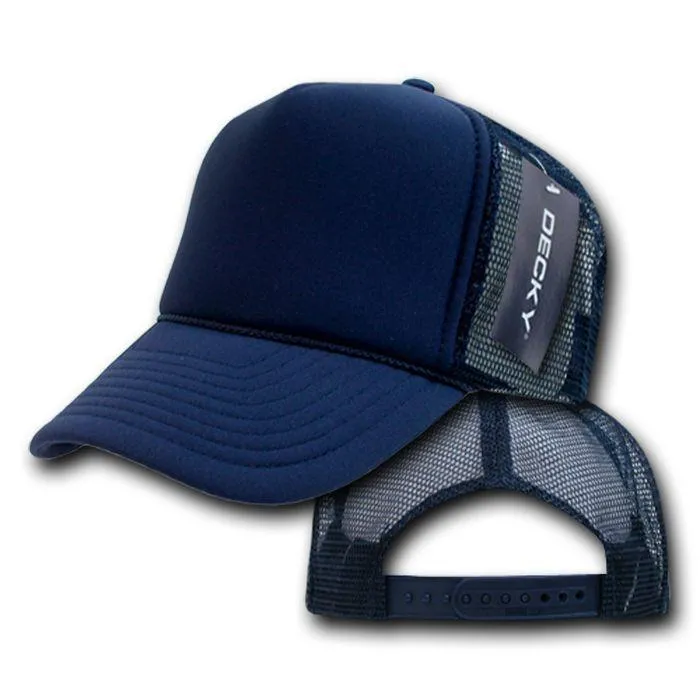 Decky Classic Trucker Hats Caps Foam Mesh Two Tone Blank Plain Solid Snapback