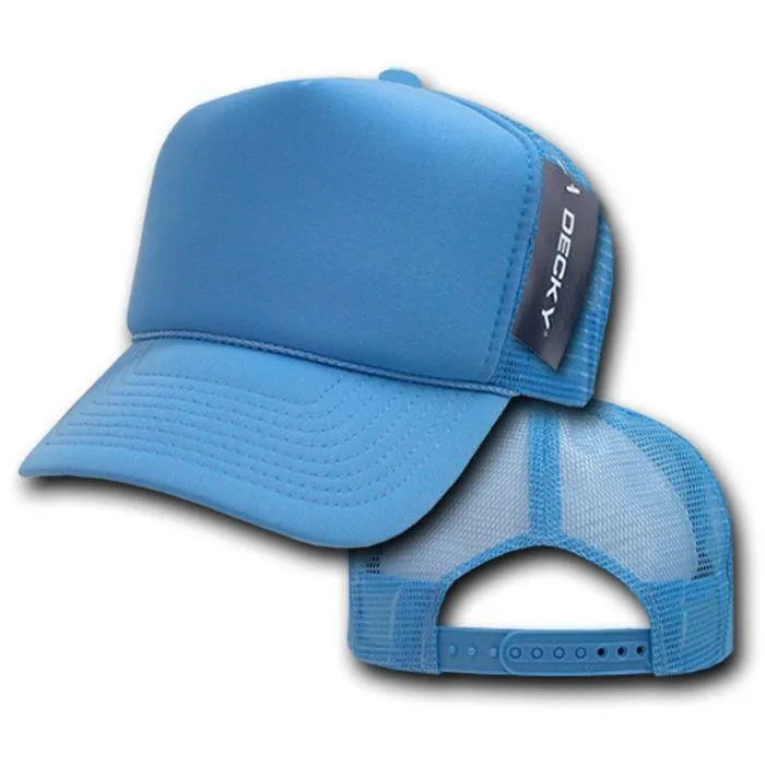 Decky Classic Trucker Hats Caps Foam Mesh Two Tone Blank Plain Solid Snapback