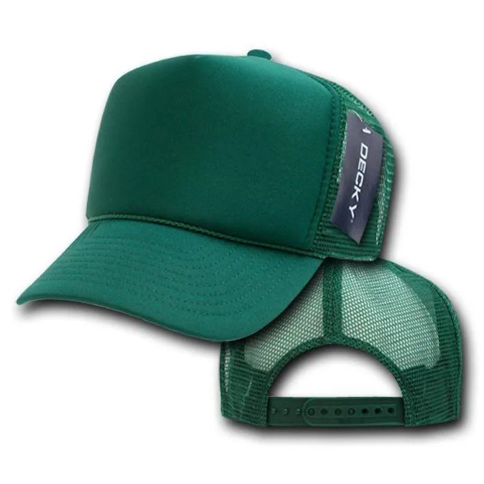 Decky Classic Trucker Hats Caps Foam Mesh Two Tone Blank Plain Solid Snapback