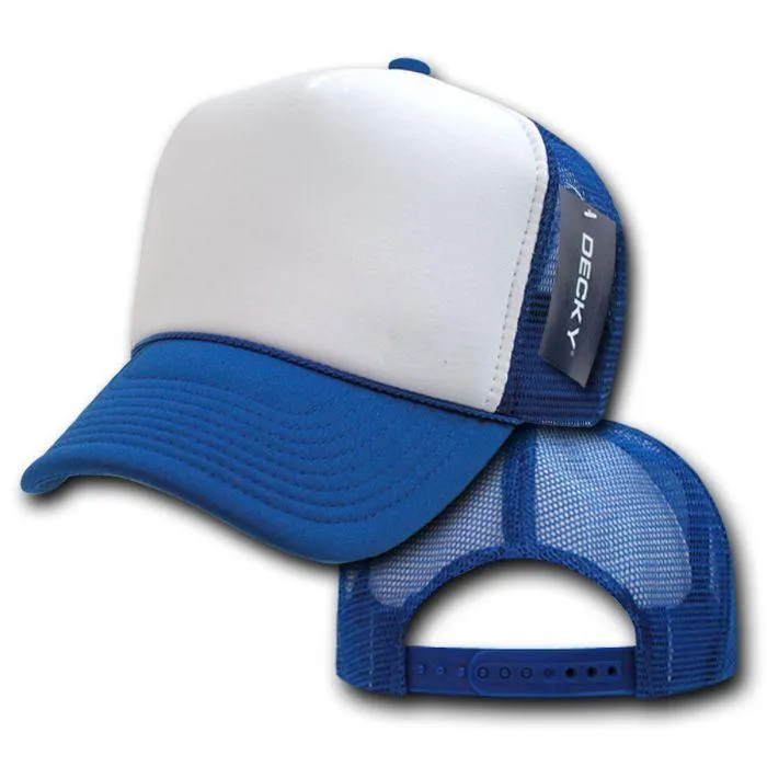 Decky Classic Trucker Hats Caps Foam Mesh Two Tone Blank Plain Solid Snapback