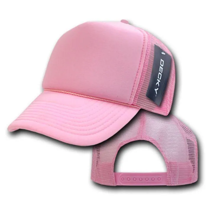 Decky Classic Trucker Hats Caps Foam Mesh Two Tone Blank Plain Solid Snapback