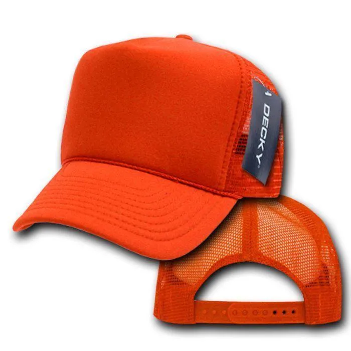 Decky Classic Trucker Hats Caps Foam Mesh Two Tone Blank Plain Solid Snapback