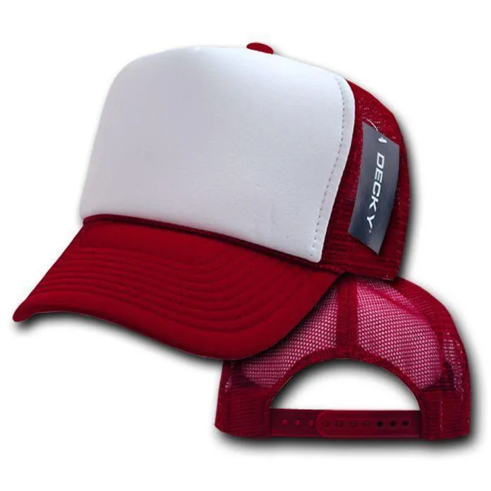 Decky Classic Trucker Hats Caps Foam Mesh Two Tone Blank Plain Solid Snapback