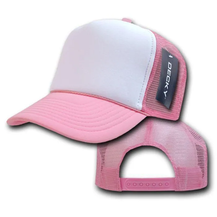 Decky Classic Trucker Hats Caps Foam Mesh Two Tone Blank Plain Solid Snapback
