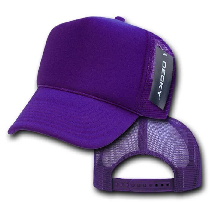 Decky Classic Trucker Hats Caps Foam Mesh Two Tone Blank Plain Solid Snapback
