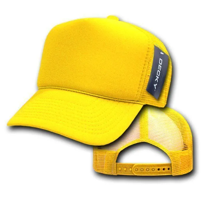 Decky Classic Trucker Hats Caps Foam Mesh Two Tone Blank Plain Solid Snapback