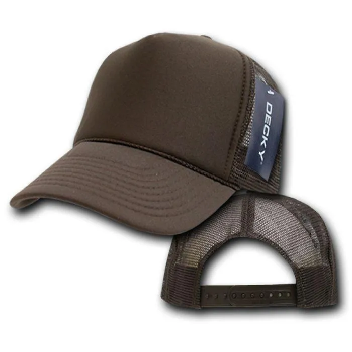 Decky Classic Trucker Hats Caps Foam Mesh Two Tone Blank Plain Solid Snapback