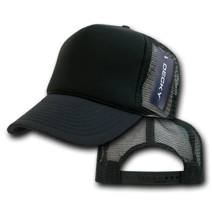 Decky Classic Trucker Hats Caps Foam Mesh Two Tone Blank Plain Solid Snapback