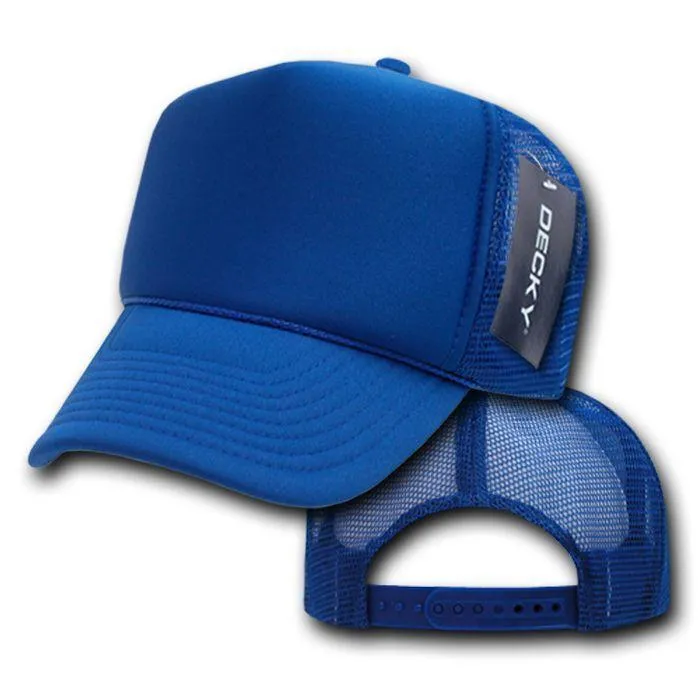 Decky Classic Trucker Hats Caps Foam Mesh Two Tone Blank Plain Solid Snapback