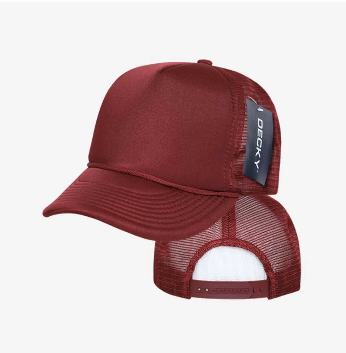 Decky Classic Trucker Hats Caps Foam Mesh Two Tone Blank Plain Solid Snapback