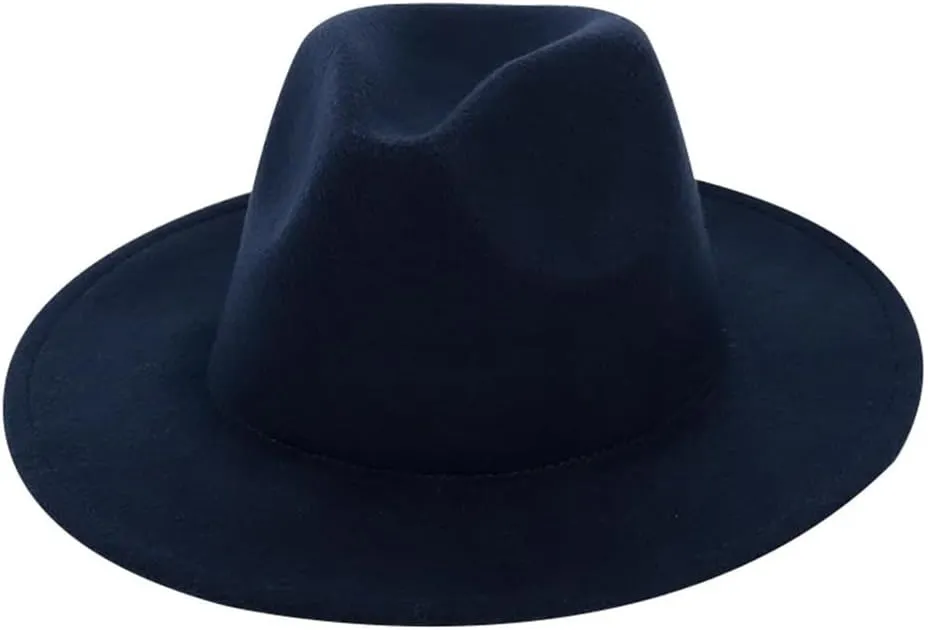Dvbfufv Women Men's Fedora Hat Women Men's Winter Autumn Elegant Wide Brim Jazz Hat Women Men's Panama Church Hat