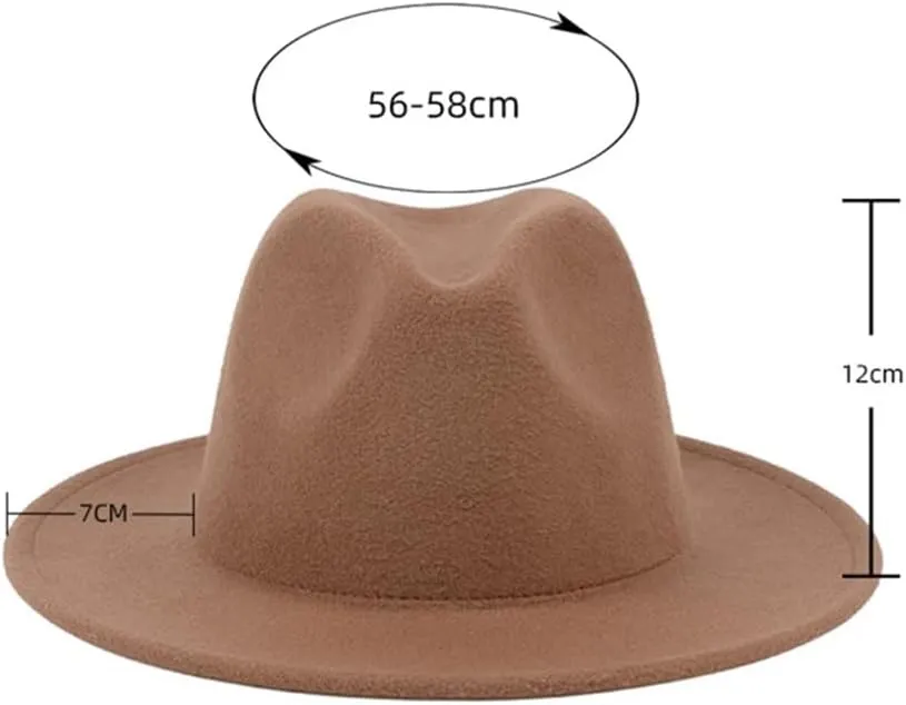 Dvbfufv Women Men's Fedora Hat Women Men's Winter Autumn Elegant Wide Brim Jazz Hat Women Men's Panama Church Hat