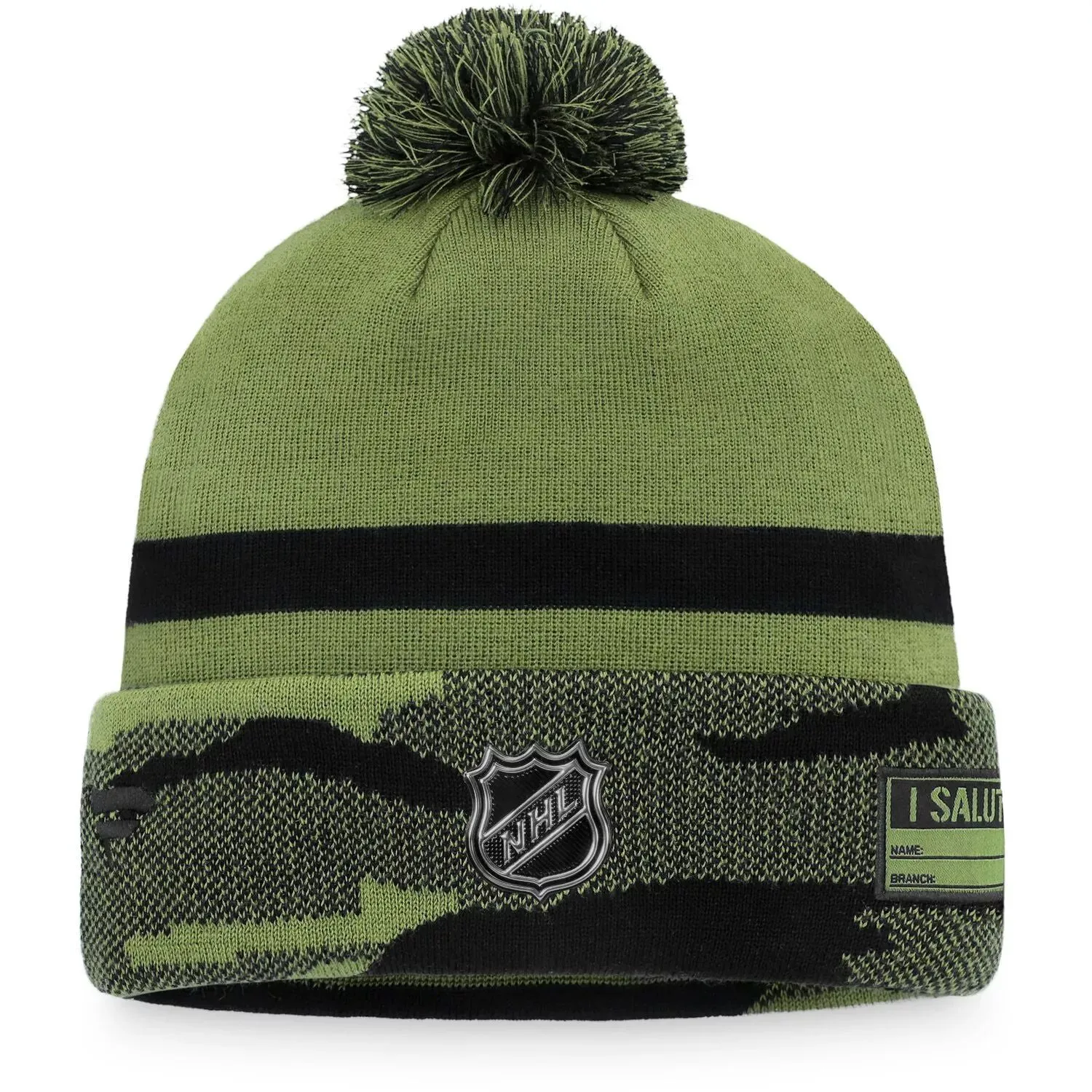 Fanatics Men's Military Camouflage Knitted Cuffed Pom Pom Hat