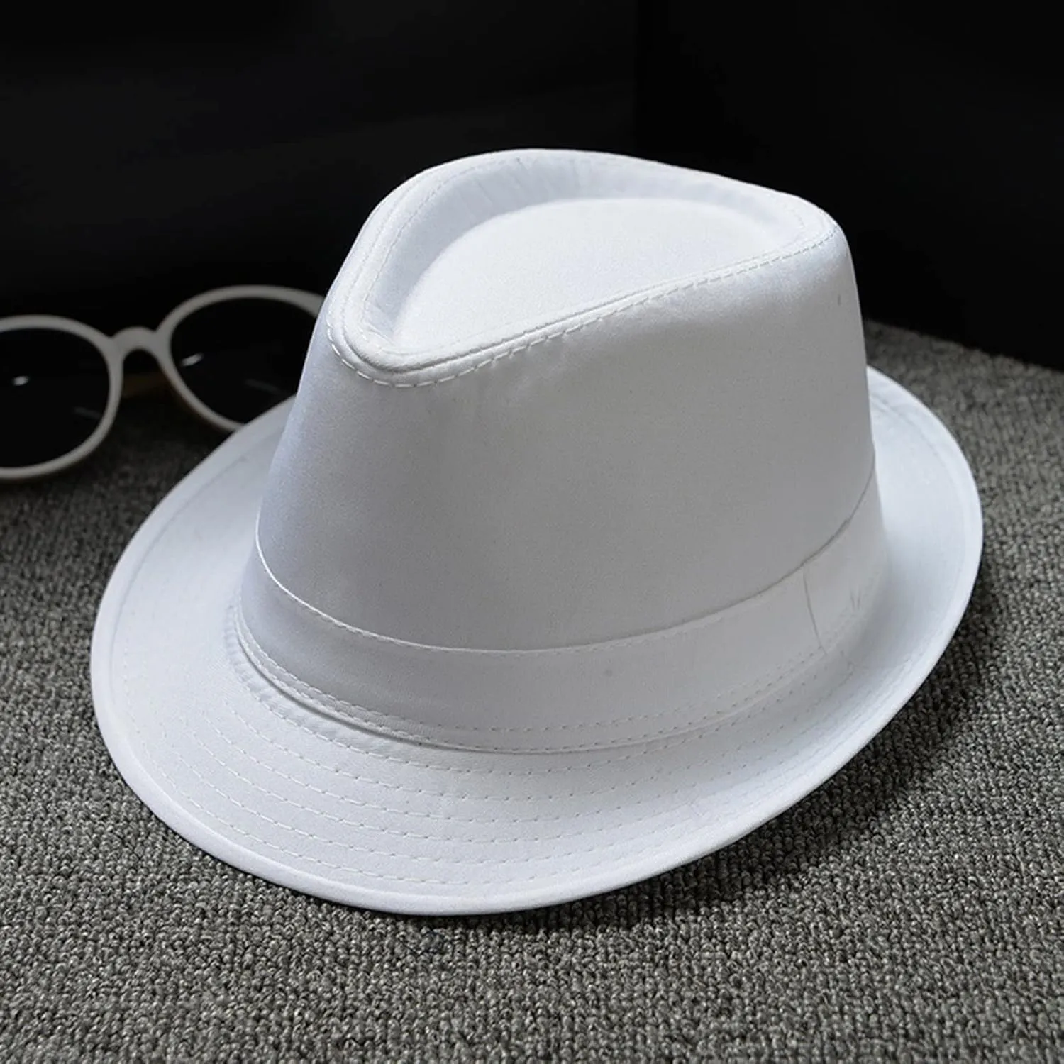 Fedora Hat Mens Short Brim Panama Jazz Hat Classic Fedora Hats 20s Bowler Cap for Men Women