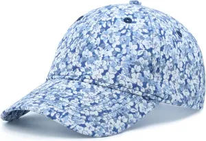 Floral Baseball Cap Cotton Dad Hat Adjustable Print Ball Cap for Women
