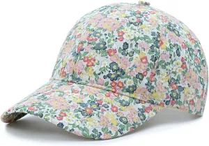 Floral Baseball Cap Cotton Dad Hat Adjustable Print Ball Cap for Women