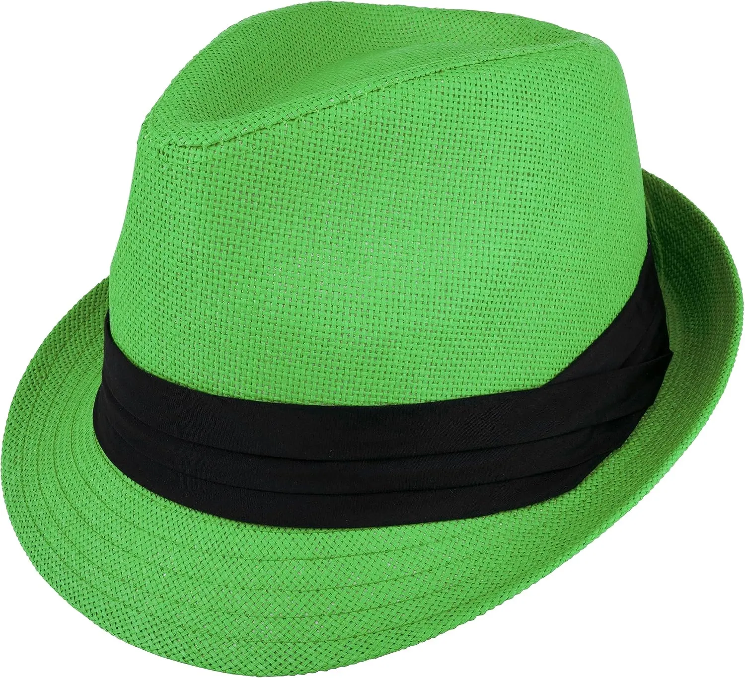 Gelante Summer Fedora Panama Straw Hats with Black Band