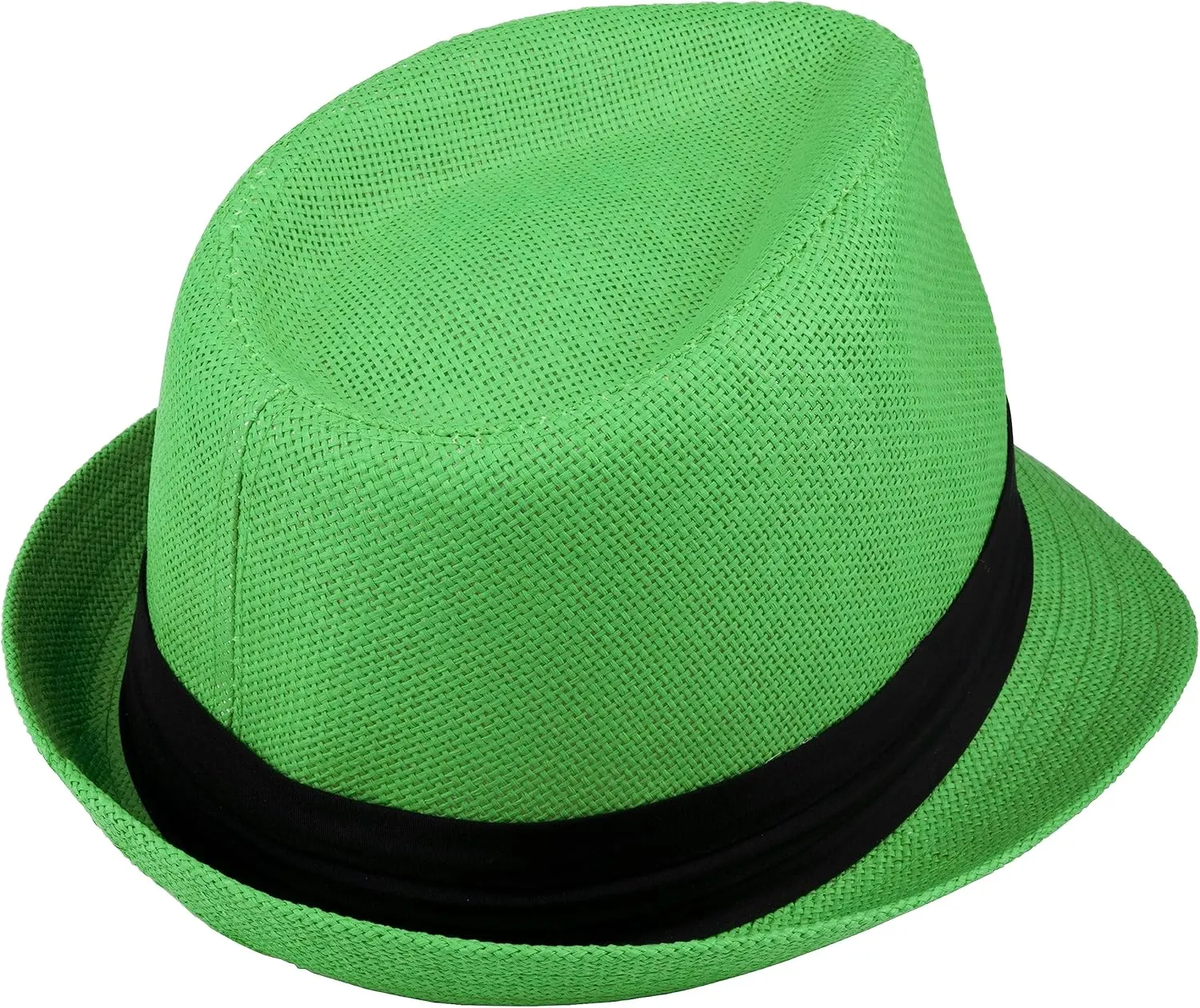 Gelante Summer Fedora Panama Straw Hats with Black Band