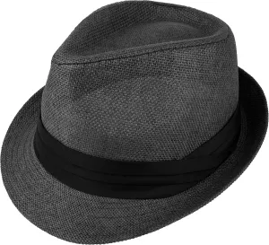 Gelante Summer Fedora Panama Straw Hats with Black Band