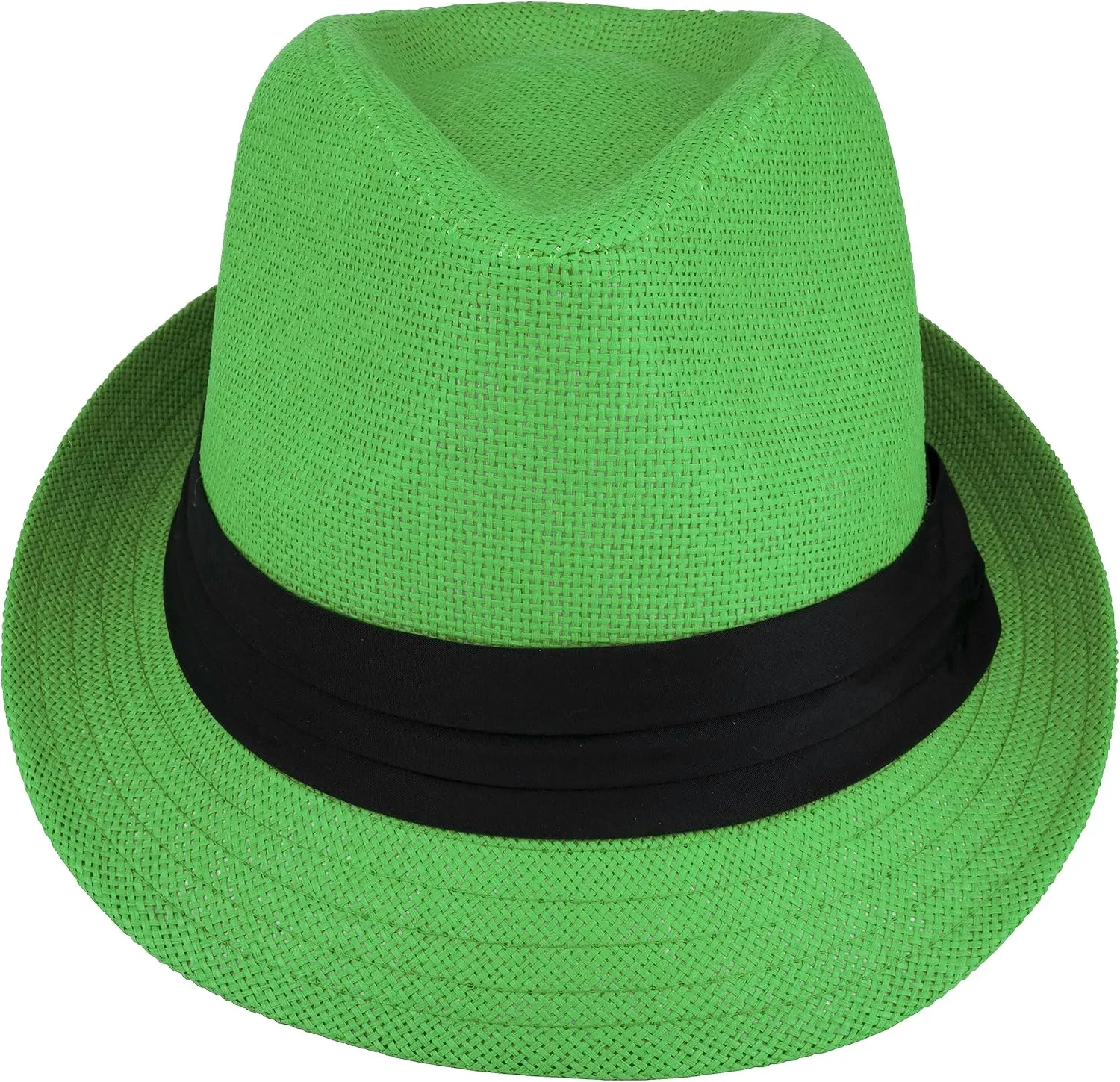 Gelante Summer Fedora Panama Straw Hats with Black Band
