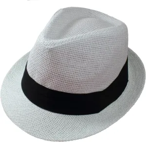 Gelante Summer Fedora Panama Straw Hats with Black Band