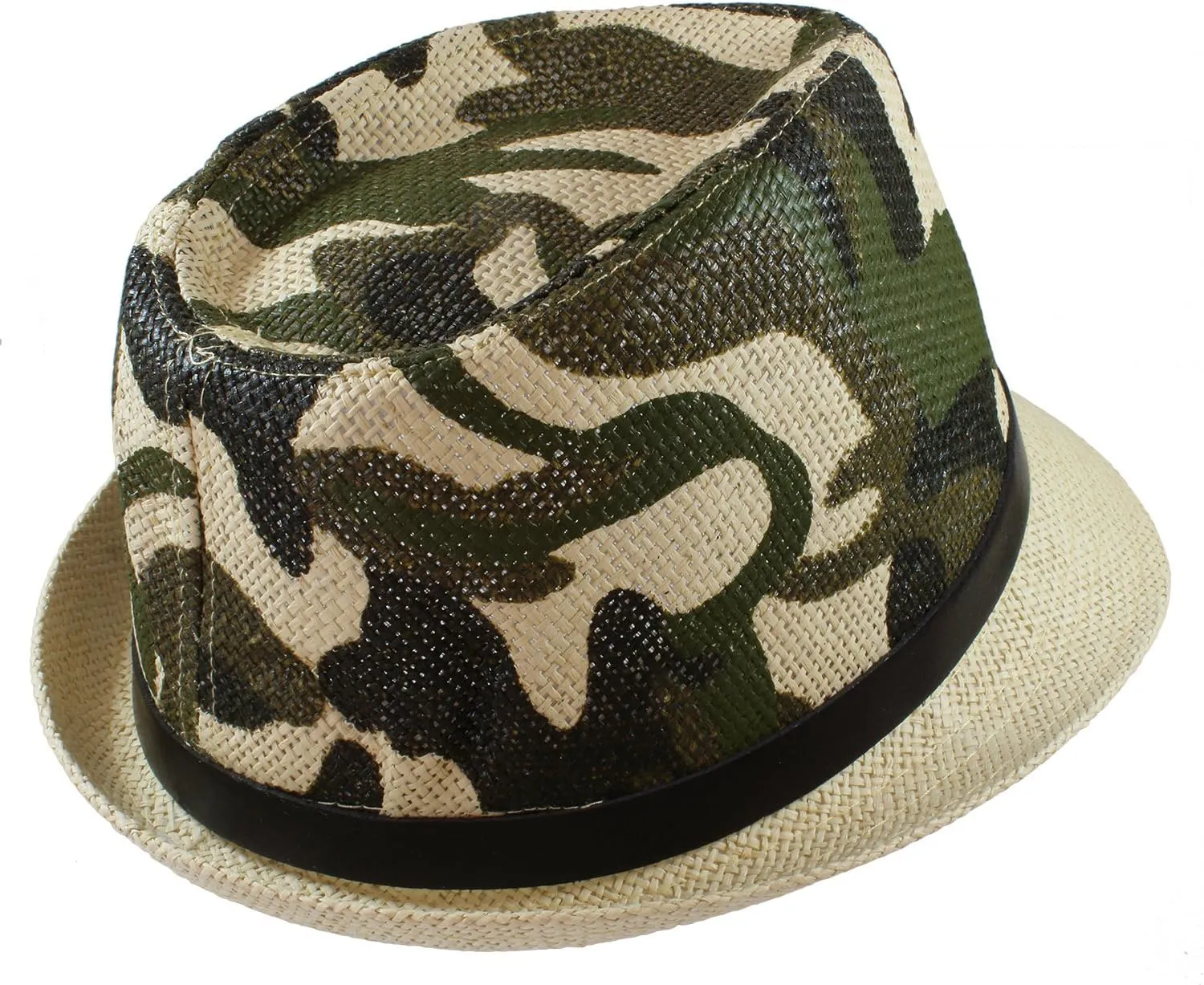 Gelante Summer Fedora Panama Straw Hats with Black Band