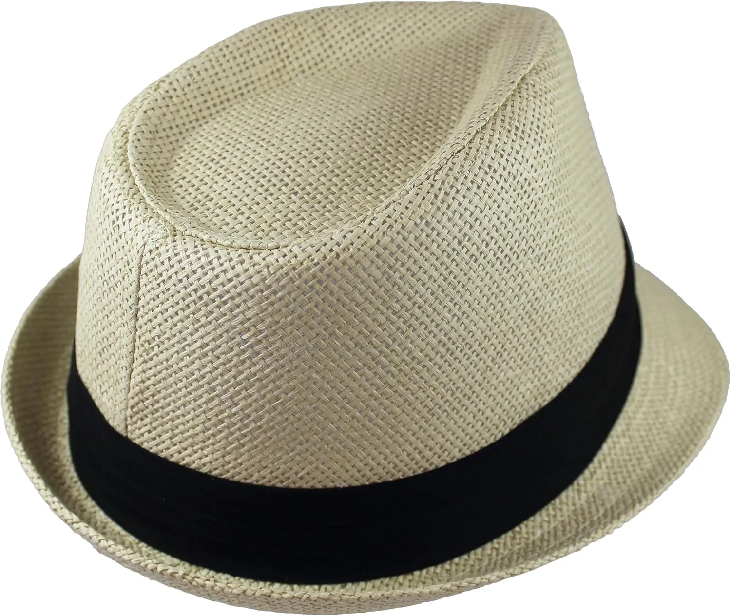 Gelante Summer Fedora Panama Straw Hats with Black Band