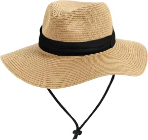 Girls Panama Wide-Brim Floppy Straw Sun-Hat Roll up Foldable Fedora Hat Summer Beach(2 Sizes:5 to9 Years;9 to 19Years)