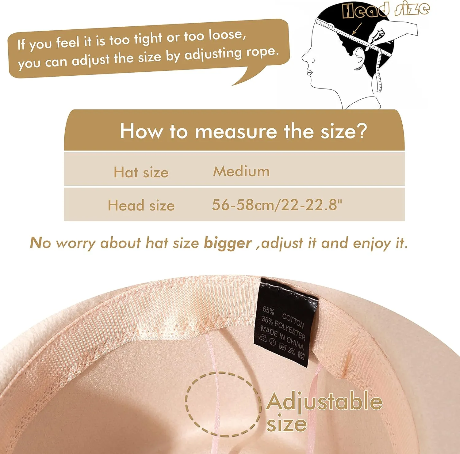 Gossifan Women's Felt Fedora Hat Wide Brim Panama Hats with Tassel
